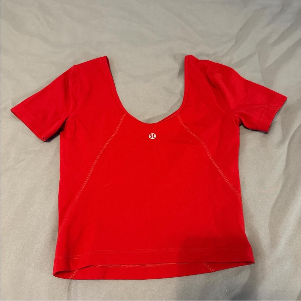 lululemon athletica Red Short Sleeve Tee